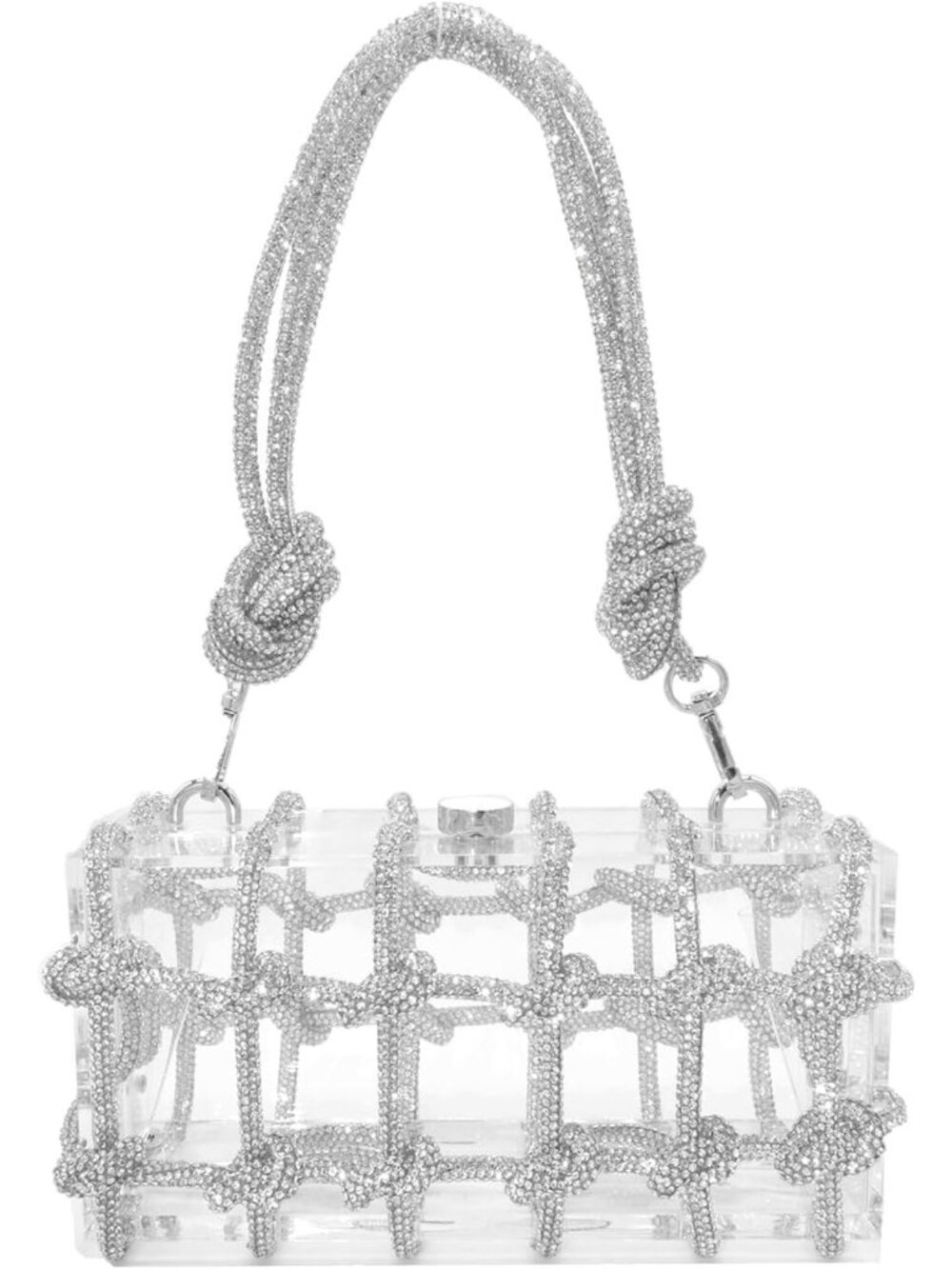 Chic Clear Acrylic Box Clutch Purse for Women | Crystal Evening Handbag